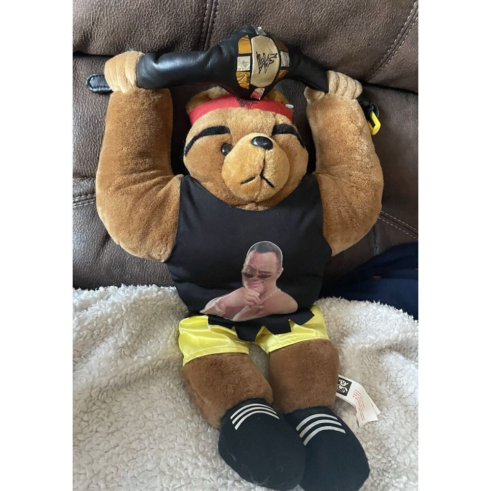 Officially Licensed WWF Cuddletown Friends Bear‎ Plush The Rock